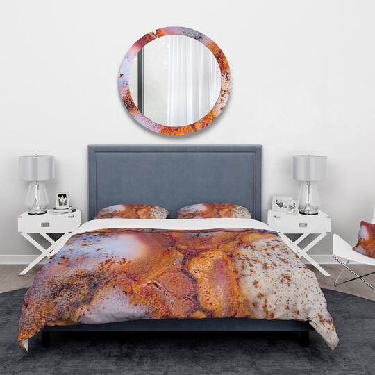 Designart 'Moss Agate with crack' Stone Bedding Set